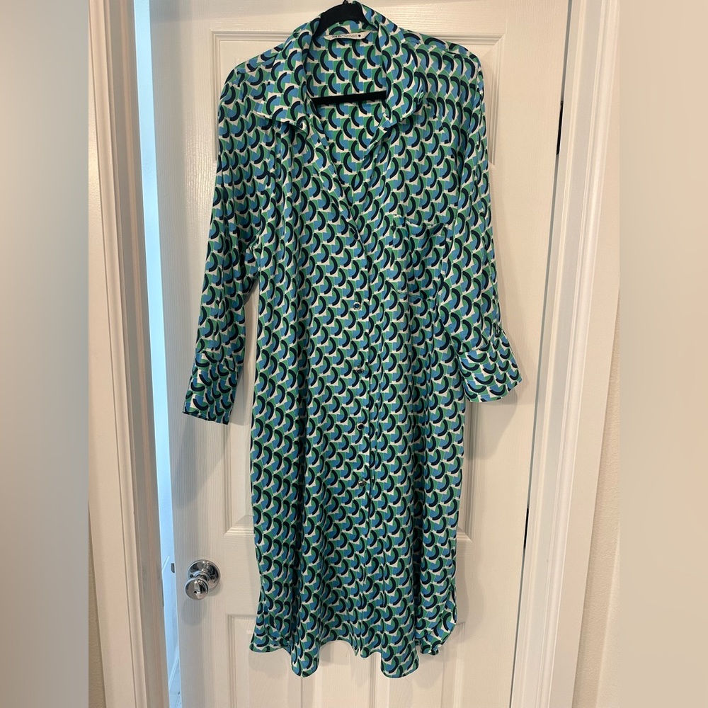 Zara Geometric Print Shirt Dress